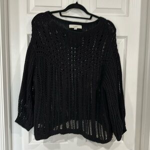 5 for $40. Bundle & Save! Loft Black Crochet Long Sleeve Sweater, Size Medium
